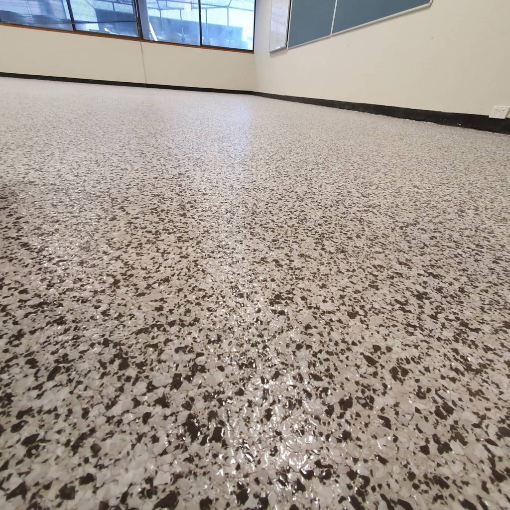 Epoxy-flake-concrete-floor-coating-Canberra